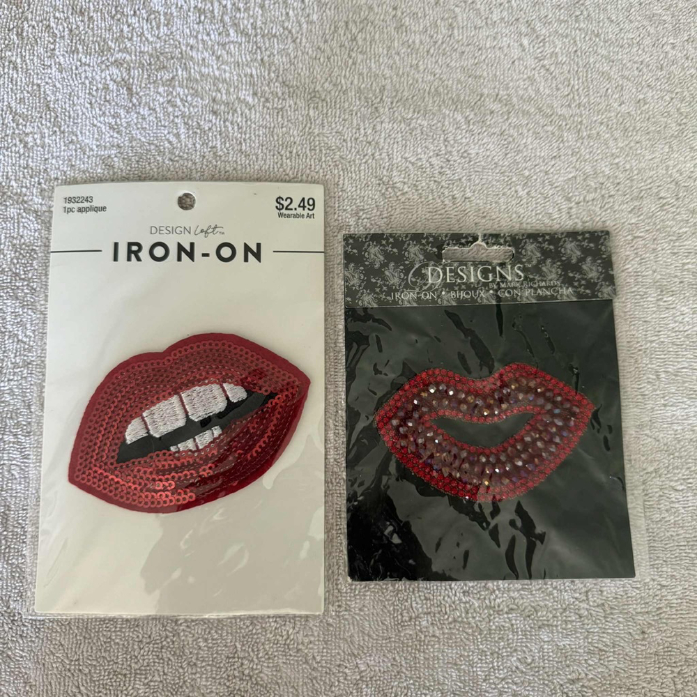 Design Loft Iron-On Applique One Size Red Silver